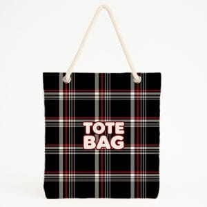 Klasik Ekose Desenli Plaj Çantası