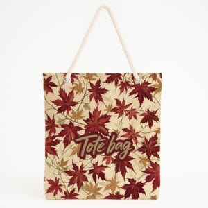 Sonbahar Yaprak Desenli Retro Plaj Çantası