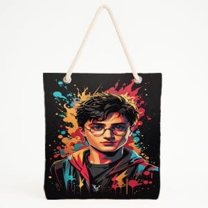Renkli Harry Potter Desenli Plaj Çantası