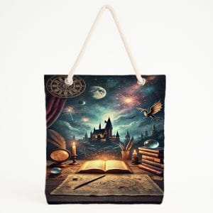 Yıldızlı Gece Büyü Kitabı Temalı Plaj Çantası