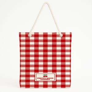 Ekose Zeminli Pretty Good Cherry Plaj Çantası