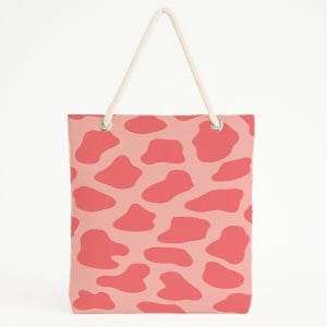 Kırmızı Benekli Pembe Plaj Çantası