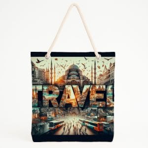 Travel Temalı Şehir Plaj Çantası
